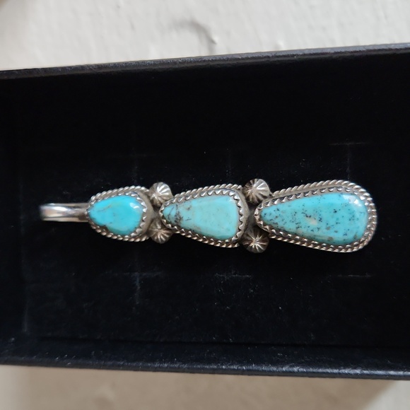 Gorgeous NWOT Native American Navajo Handmade 3 Stone Turquoise Pendant 💙🩵💙🎁 - Picture 12 of 12